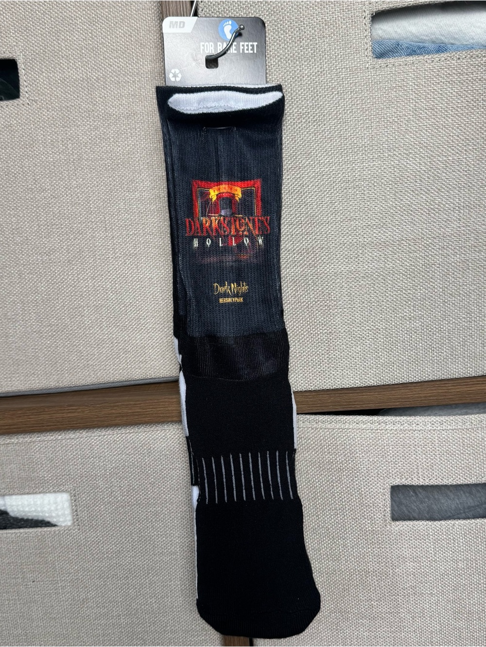 Hershey Park Dark Nights Dark Stone Hollow For Bare Feet Black Crew Socks